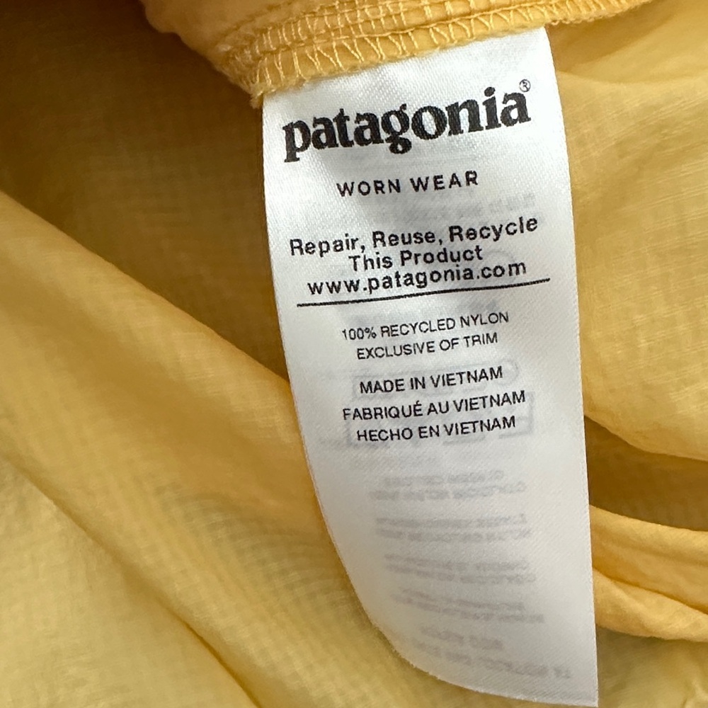 Patagonia Gray and Yellow Houdini Snap Pullover Nylon Windbreaker - Picture 9 of 11
